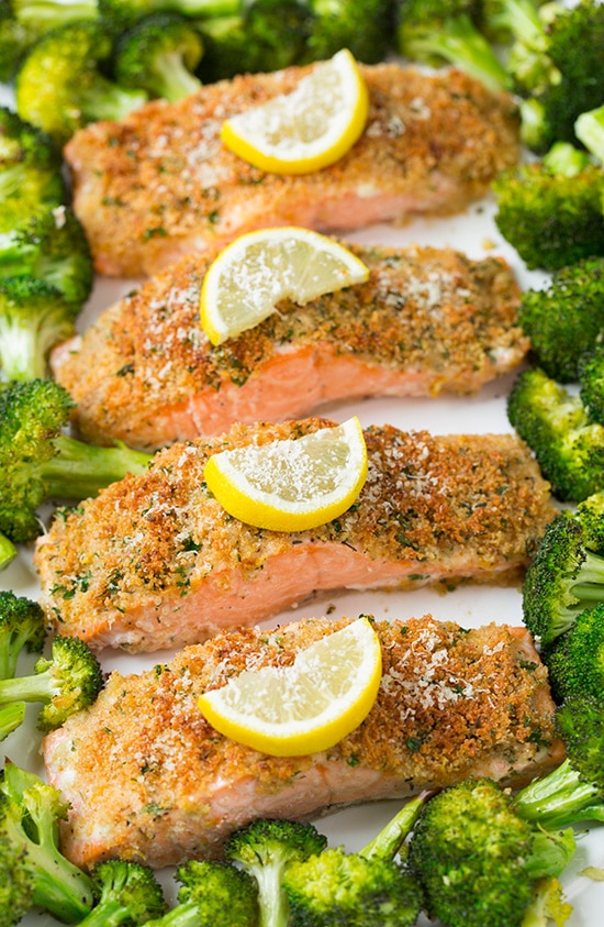 Simple & Satisfying: Crispy Parmesan Salmon with Roasted Broccoli